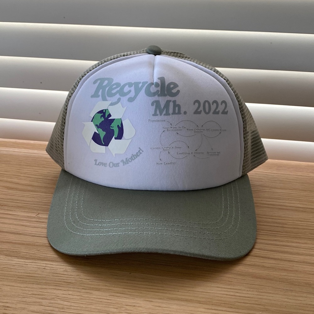 Madhappy Green and White Recycle Hat